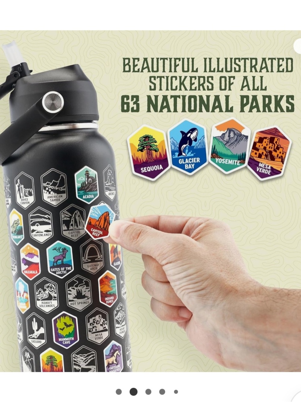 Trekking the National Parks Water Bottle - Black, new in box - Picture 4 of 13